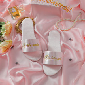 Wedding Bridesmaid Morning Gowns Slippers Wedding Bride Wedding Silks and Satins Slippers Red Festive Pair of European Womens Spring and Summer Shoes