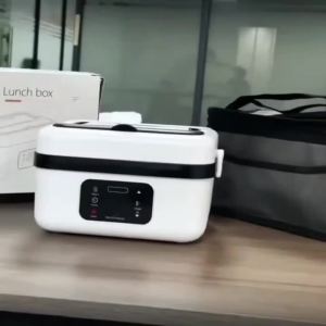 Radio-Heated Lunch Box USB-Rechargeable Self-Heating Lunch Box 1-Liter Portable Heated Lunch Box with Timer