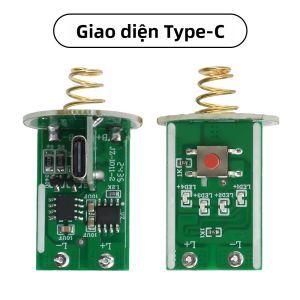 Gaqqee | Bảng Điều Khiển Đèn LED 3V-4.2V Với Đèn Pin Sạc Type-C Mạch PCB Bộ Đèn DIY Cho Pin 18650 26650