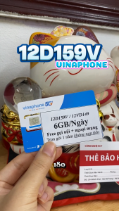 Sim 4G Vinaphone 12D159V / 12VD149 Miễn Phí Data Tốc Độ Cao 6GB/Ngày + Nghe Gọi Nội Mạng Không Cần Nạp - Trọn Gói 12 Tháng | FREESHIP CHƯA KÍCH HOẠT