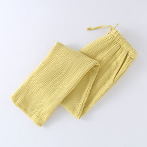 ชุดนอนผ้าฝ้ายแท้สําหรับผู้หญิงน้ําหนักเบากางเกงเลานจ์ฤดูร้อนป้องกันยุงกางเกงขายาวสบายๆตกแต่งบ้าน