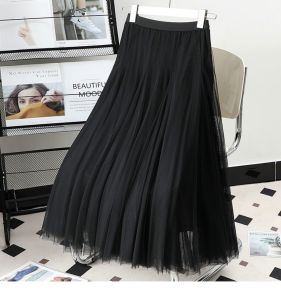 High-Waist A-Line Midi Dress for Women in Pure Color Easy to Match with Dance Skirt for Xinjiang Square Dance Red