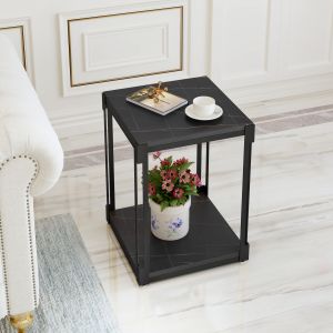 Creative Stone Plate Corner Table Living Room Water Barrel Stand Minimalist Nordic Small Square Table Bedside Table Sofa Side Table Small Coffee Table