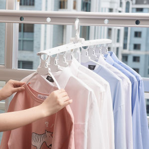1pcs 8-in-1 Folding Clothes Hanger Travel Drying Rack Home Non-slip Windproof Drying Rack Shirt Storage Rack Closet Organizer