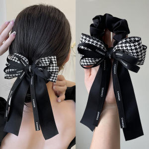 Black Bow Headdress Large Hairband Women Elegant Head Ring Ribbon Hair Rope