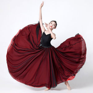 Hai Lớp Xoay 720 Độ Váy Trang Phục Biểu Diễn Múa Uighur Truyền Thống Trẻ Em Nửa Váy My Alethe Dance Đầm