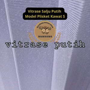 Gorden Vitrase Polos 100 x 150 cm Tinggi 15 meter Hordeng Putih Plisket Jendela Pintu