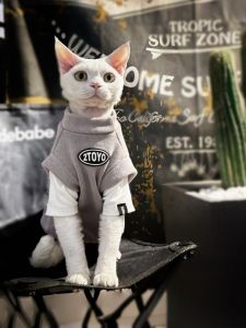 Y·H Thickened Winter Cat Clothes German Style Fake Two-Piece Warm Atmosphere Boyfriend No-Hair Cat Pet Apparel Accessories