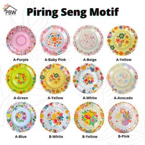 Piring Seng Motif 20cm 22cm 24cm Anti Gompal / Piring Enamel /Piring Stainless / Piring Anak / Piring Makan / Souvenir / Hiasan Dinding