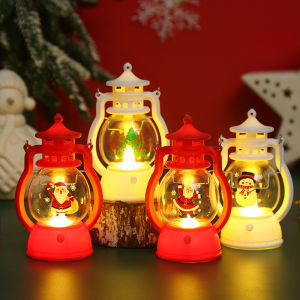 Santa Claus Hanging Lantern Light LED Christmas Lamp Candle Light Retro Small Oil Lamp Merry Xmas Party Home Decor New Year 2025