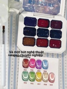 Bộ Sơn Móng Tay Màu Thạch SJP 9 Palace Kèm Bút Vẽ Móng Gel UV Bộ Dụng Cụ Trang Trí Móng Tay Tự Làm Gel Móng Tay Gốc Nước