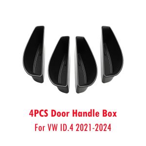 For VW ID.4 ID.3 2021-2024 ABS Door Handle Storage Box 4PCS Set Door Side Storage Box ID4 ID3 Front & Rear Door Organizer Trays