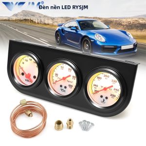 RYSJM | Bộ Đồng Hồ Đo Cơ Khí Ô Tô Đa Năng 12V Với Giá Đỡ Ba Lỗ 3 Trong 1: Đồng Hồ Áp Suất Dầu Đồng Hồ Điện Áp Đồng Hồ Nhiệt Độ Nước Và Cảm Biến 21MM
