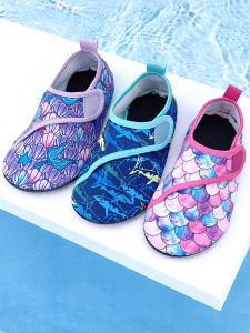 Childrens Beach Shoes Anti-slip Magic Tape Snorkeling Swimming Baby Socks Shoes Fat Feet Can Wear Wading Shoes Swimming Shoes
