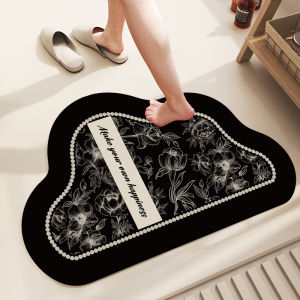 French Style Bathroom Mat Shower Room Entrance Door Mat Quick Dry Irregular Shape Carpet Bathroom Silicon Dendroid Absorbent Pad