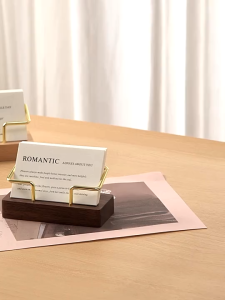 Wooden Business Card Holder Office Desktop Business Card Storage Box Business Card Organizer Stand