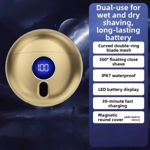 Portable Mini Electric Shaver for Men USB Rechargeable Convenient Magnetic Head Blade Titanium Alloy Double Blade Shaving Razor