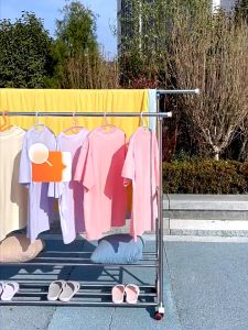 2 Layer Large & Strong Steel Structure rak baju Hanging Organizer Rack/ Double layer Hanging Rack 晾衣架