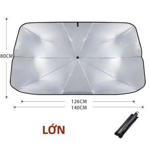 Ô Che Nắng Gấp Gọn Cho Ô Tô Chắn Nắng Kính Chắn Gió Phía Trước Chất Liệu PVC Che Nắng Mùa Hè Bảo Vệ Tiện Lợi Cho Cửa Sổ Xe Hơi