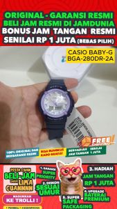 CASIO ORIGINAL - CASIO BABY-G BGA-280DR-2A - WOMEN RO - Resin - Biru - Jam dunia JD18 # Jam Tangan Wanita Jam Wanita Jam Tangan Anti Air BABYG BABY G + CASIO BGA-280DR-2A BGA 280DR 2A BGA-280 280 BGA28DR0 BGA-280 BGA280DR BGA-280 $