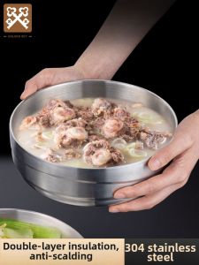 Golden Key | Thickened 304 Stainless Steel Heat Insulation Anti-scald Bowl