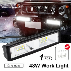 Geepact 2 Chiếc Đèn LED Làm Việc Cho Xe Hơi 16 Thanh Đèn Sương Mù Đèn Lái Xe Đèn Chiếu Điểm Đèn Làm Việc Đèn Chiếu Rọi Làm Việc Đèn Pha Cho Xe Địa Hình SUV Xe Hơi Thuyền Xe Tải