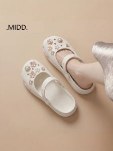 MIDANGDANG | Ballet Head Mary Jane Semi-Slipper Womens Flat Summer透气Holey Sandals