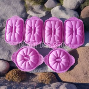 wadah prasaman set tempat/  segi 4+2bulat=6pcs plastik bpa free/wadah saji sayur kotak dan bulat plastik /tempat saji makanan