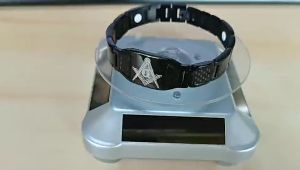 High-Quality High Polish Freemason Carbon Bracelet Non-Fade Metal Bracelet Support Pattern Customization