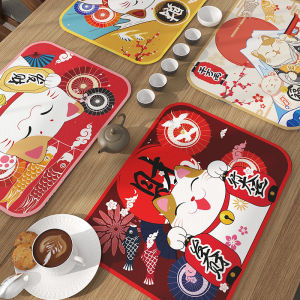 Japanese Style Dining Mat Bowl Pad Silicone Anti-Scalding Heat Insulation Waterproof Oil Resistant Mat Lunch Mat PVC Material