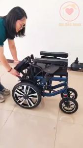 🦼Xe lăn điện đa Tiện Ích Ngả Nằm GBM-503 có tựa đầu ngả lưng nâng được thành tay 2 bên gấp gọn dễ dàng