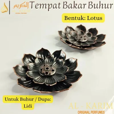Kubah Lotus Tempat Bakar Buhur Incense Holder Dupa Lidi Kerucut Serbuk Prapen Mini