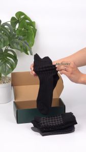 Hộp 5 đôi Tất vớ nam công sở cổ cao Mr.Socks mix họa tiết chất liệu cotton cao cấp hút ẩm thoáng khí - MIX01