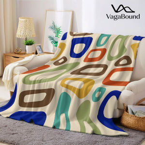 Mid Century Retro Oval Flannel Blanket Warm Soft Halloween Christmas Decorative Couch Warm Cozy All-Season Gift