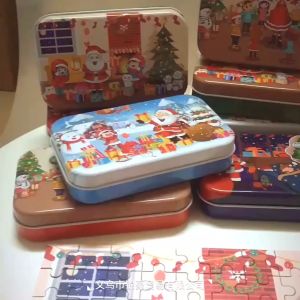 60s Iron Box Jigsaw Puzzle Fantastic Kids Children Toy Gift 60片装儿童手工益智木制拼图