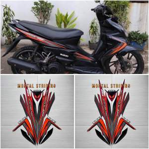 STIKER STRIPING MOTOR SKYWAVE 125 2008 2009 FULL HITAM