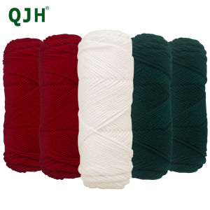 Bộ Len Giáng Sinh QJH 5 Cuộn 3 Lớp - Đỏ Xanh Trắng Mỗi Cuộn 500g Len Pha Sợi Len Dùng Cho Máy Hoặc Thủ Công Như Mũ Khăn