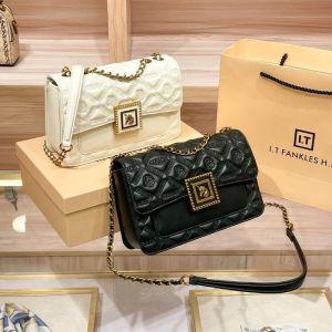 Túi Đeo Chéo Nữ Thời Trang Cao Cấp Kiểu Lưới Kim Cương Chất Liệu PVC Mềm Có Khóa Kéo & Khóa Cài Thích Hợp Cho Mùa Thu Đông