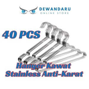 MATA DARU Hanger kawat stenlis gantungan baju anti karat isi 30 pcs