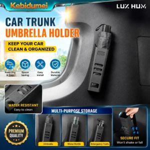 KEBIDUMEI Car Trunk Umbrella Holder Waterproof Storage Organizer with Hook & Loop Screw Mount Non-Destructive Installation for SUVs & Sedans