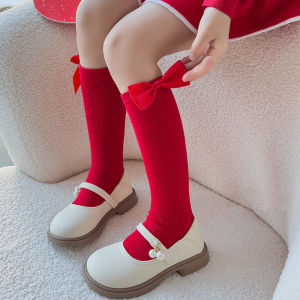 Denoswim thu đông cho bé tất bé gái mềm trẻ sơ sinh nơ trẻ em tất dài thân thiện với da trẻ em đầu gối vớ