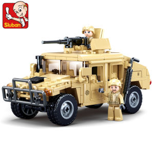 Sluban | 265PCS  Military SWAT H1 Assault Armor Vehicle Building Blocks Educational War Army Soldier Car Creation Bricks Toy for Boys
