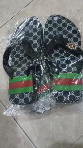 Sandal Wanita Terbaru Sandal Spon Wedges Silver GG