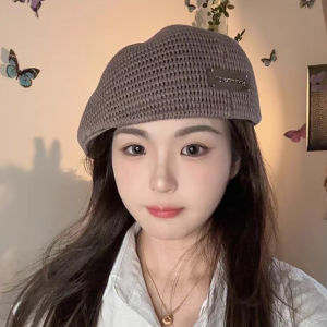 Casual Style Korean Forward Beret Hat Thin Summer Travel Breathable Girls Outdoors Short Brim round Top Painter Caps