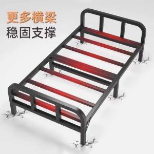 Solid Wood Folding Bed Single Double Bed for Nap Adult Office Comfortable Iron Bed Home Use Simple Design Small Bed