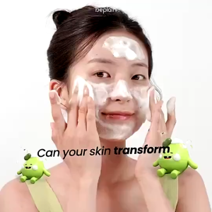 beplain Mung Bean pH-Balanced Cleansing Foam 80ml Gentle Weak Acid Facial Cleanser Mung Bean Extract Calming Cleanser Non-Stripping Hydrating Face Wash for Sensitive Oily Acne-Prone Skin