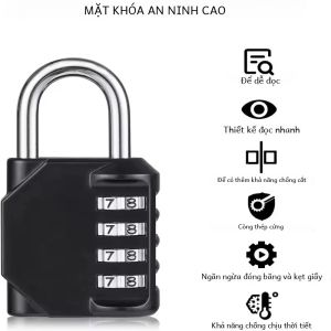 4 Chữ Số Mật Khẩu Ổ Khóa Chống Chịu Thời Tiết Hợp Kim Kẽm Ngoài Trời Khóa Cơ Khí Cho Trường Học Tập Gym Tủ Khóa/ Hàng Rào Khóa Cài An Ninh