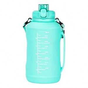 Collapsible 64oz/2L Water Bottle with Handle & Straw Large Capacity Silicone Foldable Water Bottle Sports Water Cup Outdoors