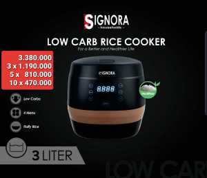 Rice Cooker Low Carbo 3 Signora+ Bonus | Rice cooker rendah karbo hingga 50% lebih sehat