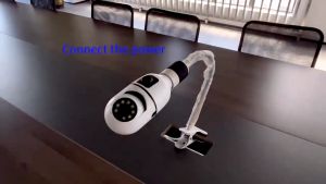 CCTV Kamera Lampu Bolham Dual Lens 1080P HD Camera Waterproof 360 Degree Panoramic Surveillance